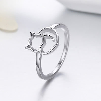Buddha Stones Copper Minimalist Cat Grounding Ring - image 1