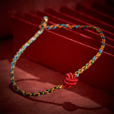 Buddha Stones Hand-Woven Colorful Red String Protection Bracelet - image 1