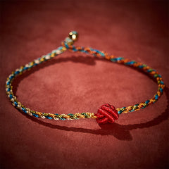 Buddha Stones Hand-Woven Colorful Red String Protection Bracelet - 7.48 in / 19 cm - image 0