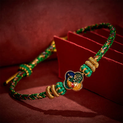 Buddha Stones Hand-Woven Koi Fish Fu Character Success Rope Bracelet - image 3