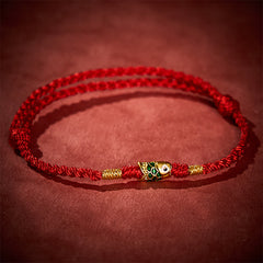 Buddha Stones Hand-Woven Koi Fish Success Rope Bracelet - Red(Wrist Circumference: 5.51-7.48 in / 14-19cm) - image 0