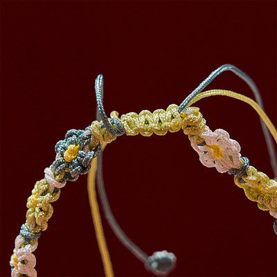 Buddha Stones Hand Woven Pastel Daisy Gradient String Bracelet - image 6