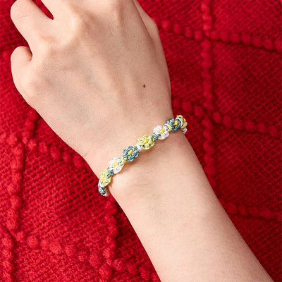 Buddha Stones Hand Woven Pastel Daisy Gradient String Bracelet - image 5
