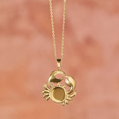 Buddha Stones Gold Plated Amethyst Crab  Inner Peace Necklace - image 18