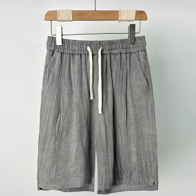 Buddha Stones Summer Casual Drawstring Solid Elastic Waist Men's Shorts With Pockets - LightGrey - US/UK/AU44，EU54 (4XL) - image 2