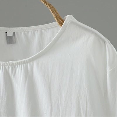 Buddha Stones Summer Casual Minimalist Solid Ruffle Hem Women's Short Sleeve Dress - image 10