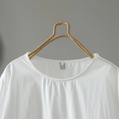 Buddha Stones Summer Casual Minimalist Solid Ruffle Hem Women's Short Sleeve Dress - image 8