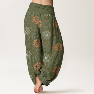 Buddha Stones Cotton Bohemian Mandala Vine Pattern Women's Elastic Waist Harem Pants - image 10
