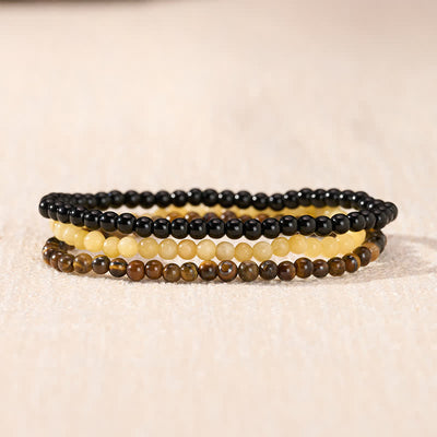 Buddha Stones 3pcs "Manifest Living Abundance" Topaz Clarity Bracelet Includes Gift Message Card - image 2