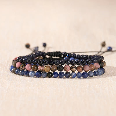 Buddha Stones 3pcs "Find Inner Clarity" Rhodonite Transformation Bracelet Includes Gift Message Card - image 2