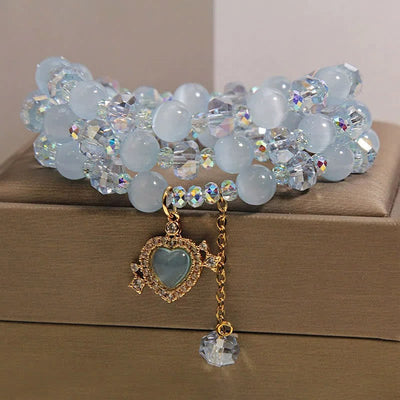 FREE Today: Confidence and Balance Blue Cat's Eye Heart Triple Wrap Bracelet - image 1