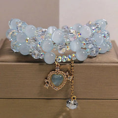 FREE Today: Confidence and Balance Blue Cat's Eye Heart Triple Wrap Bracelet - Blue Cat's Eye(Intuition ♥ Clarity) - image 0