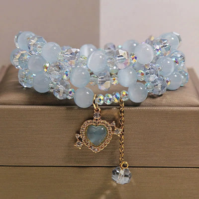 FREE Today: Confidence and Balance Blue Cat's Eye Heart Triple Wrap Bracelet - Blue Cat's Eye(Intuition ♥ Clarity) - image 0