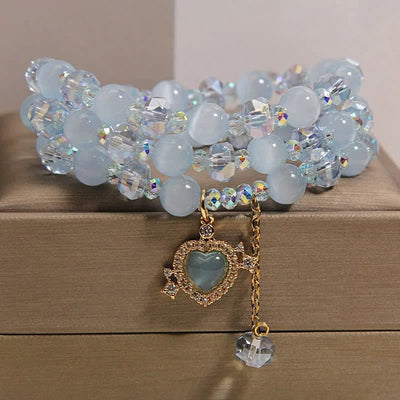 FREE Today: Confidence and Balance Blue Cat's Eye Heart Triple Wrap Bracelet - image 2
