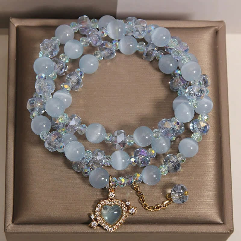 FREE Today: Confidence and Balance Blue Cat's Eye Heart Triple Wrap Bracelet - image 3