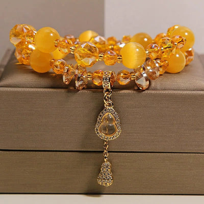 FREE Today: Prosperity and Confidence Cat's Eye Gourd Pendant Double Layer Beaded Bracelet - image 6