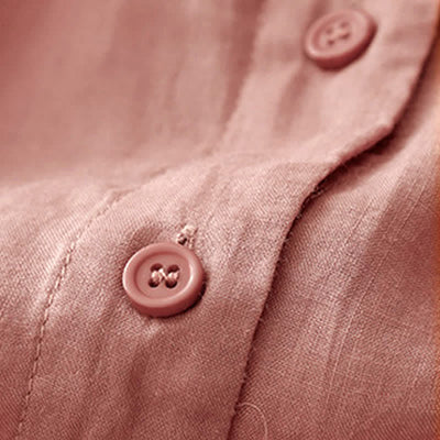 Buddha Stones Plain Button Crew Neck Design Women's Blend Three Quarter Sleeve Shirt - image 10