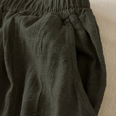 Buddha Stones Casual Loose Straight Leg 7-8 Length Cropped Pants Women's Harem Pants With Pockets - image 12
