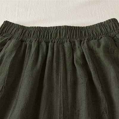 Buddha Stones Casual Loose Straight Leg 7-8 Length Cropped Pants Women's Harem Pants With Pockets - image 11