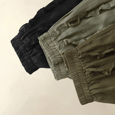 Buddha Stones Summer Plain Ruffle Design Women's Skirt - image 16