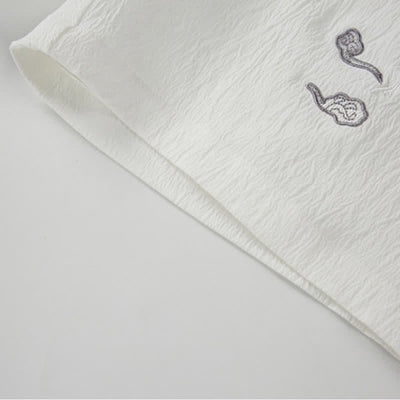 Buddha Stones Summer Casual Tang Style Embroidery Crane Auspicious Clouds Men's Shorts With Pockets - image 16