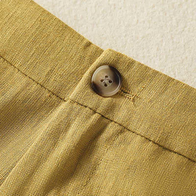 Buddha Stones Summer Casual Minimalist Button-Up Zipper Solid Ankle Pants Women's Wide Leg Pants With Pockets - image 4