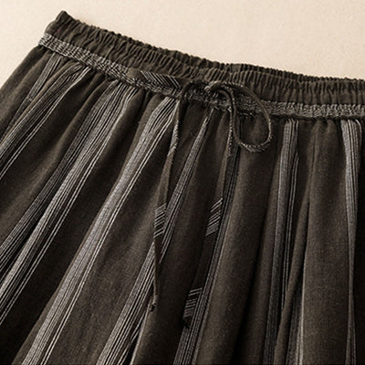 Buddha Stones Summer Casual Minimalist Drawstring Striped Long Pants Women's Wide Leg Pants With Pocket - image 2