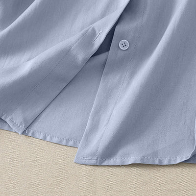 Buddha Stones Summer Casual Minimalist Button-Up Solid Women's Short Sleeve Shirts - image 3