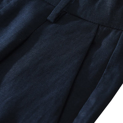 Buddha Stones Summer Casual Minimalist Wide Leg Solid Zipper Men's Shorts With Pocket - image 6