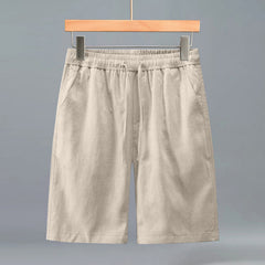 Buddha Stones Summer Casual Minimalist Drawstring Solid Men's Shorts With Pocket - Linen - US/UK/AU42，EU52 (3XL) - image 0
