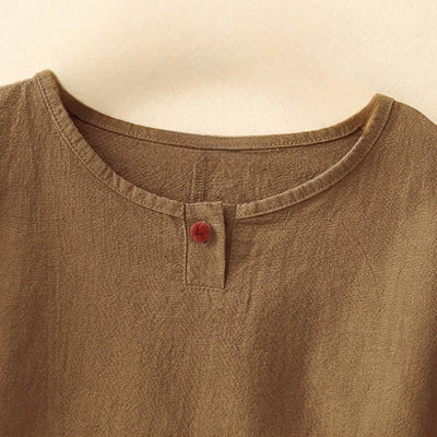 Buddha Stones Casual Plain Women's Crew Neck Design Loose Half Sleeve T-shirt - image 21