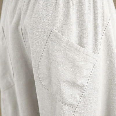 Buddha Stones Spring 7-8 Length Solid Color Women's Harem Pants With Pockets - image 27
