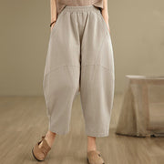 Foviel Spring 7-8 Length Solid Color Women's Harem Pants With Pockets