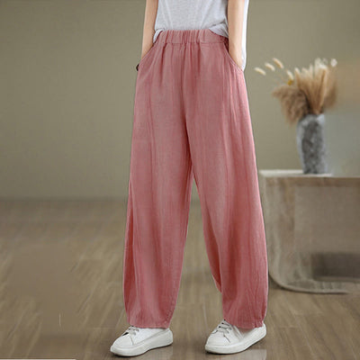 Buddha Stones Casual Plain Women's Harem Pants With Pockets - Pink - US8-10，UK/AU12-14，EU40-42 (2XL) - image 19