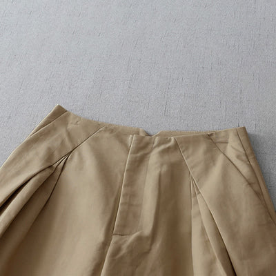 Buddha Stones Summer Minimalist Elegant Solid Zipper Design Women's Shorts With Pockets - image 2