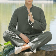 Ensemble de vêtements pour homme Foviel pour la pratique du zen, du yoga, de la méditation et de la prière