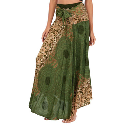 Buddha Stones Two Style Wear Bohemian Compass Rose Flower Lace-up Skirt Dress - DarkSeaGreen - US4-12，UK/AU8-16，EU36-44 (F) - image 18