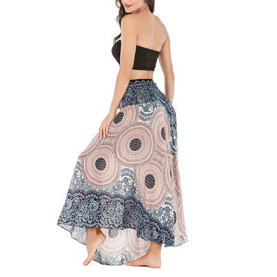Buddha Stones Two Style Wear Bohemian Compass Rose Flower Lace-up Skirt Dress - image 34