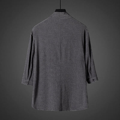 Buddha Stones Casual V-Neck Three Quarter Sleeve Men's Shirt - image 3