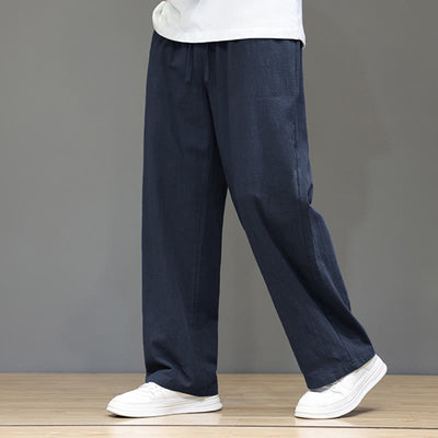 Buddha Stones Summer Men's Straight Leg Pants With Pockets - SteelBlue - US/UK/AU46，EU56 (5XL) - image 0
