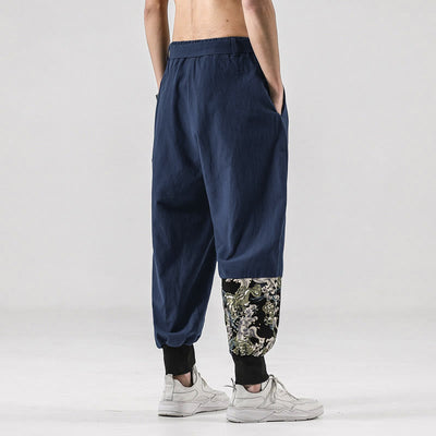 Buddha Stones Ocean Waves Lace-up Men's Harem Pants With Pockets - image 32
