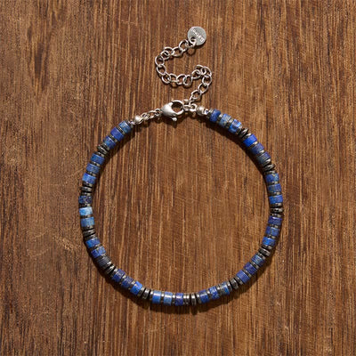 Buddha Stones Natural Lapis Lazuli Amethyst Frosted Stone Protective Bead Bracelet - image 1