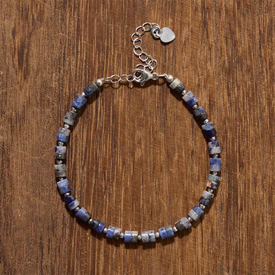 Buddha Stones Amethyst Tiger's Eye Rose Quartz Blue Spot Jasper Black Obsidian Calm Flat Bead Bracelet - image 16