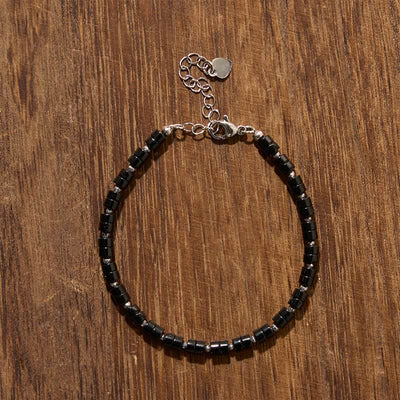 Buddha Stones Amethyst Tiger's Eye Rose Quartz Blue Spot Jasper Black Obsidian Calm Flat Bead Bracelet - image 21