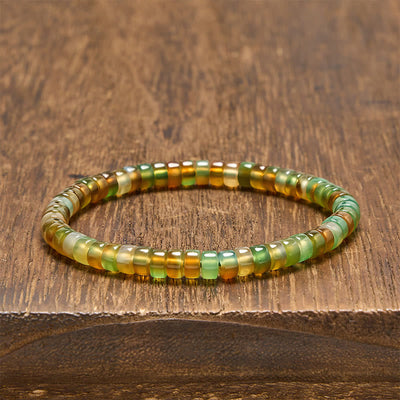 Buddha Stones Natural Green Agate Faceted Rondelle Healing Bracelet - Green Agate (Wrist Circumference: 14-15cm) - image 0