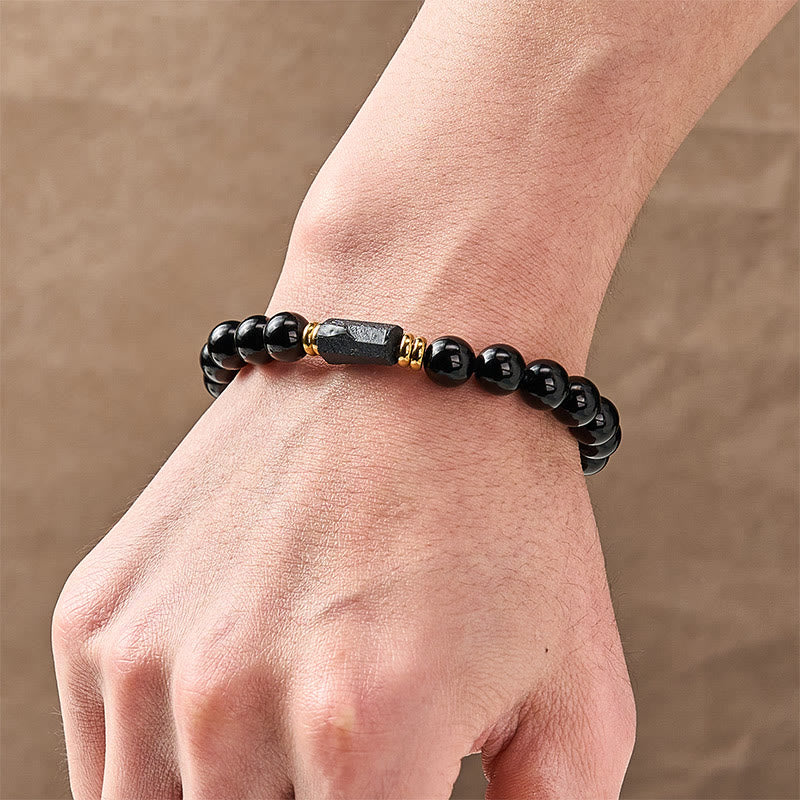 FREE Today: Protection and Transformation Black Obsidian Black Tourmaline Minimalist Round Bead Bracelet - image 13