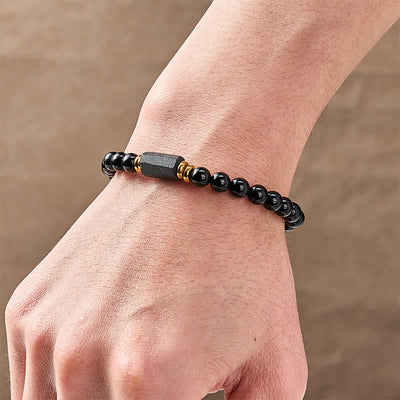 FREE Today: Protection and Transformation Black Obsidian Black Tourmaline Minimalist Round Bead Bracelet - image 5