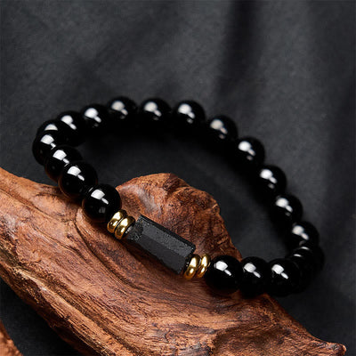 FREE Today: Protection and Transformation Black Obsidian Black Tourmaline Minimalist Round Bead Bracelet - image 11