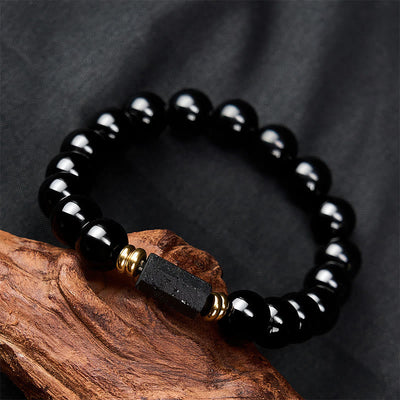 FREE Today: Protection and Transformation Black Obsidian Black Tourmaline Minimalist Round Bead Bracelet - image 17