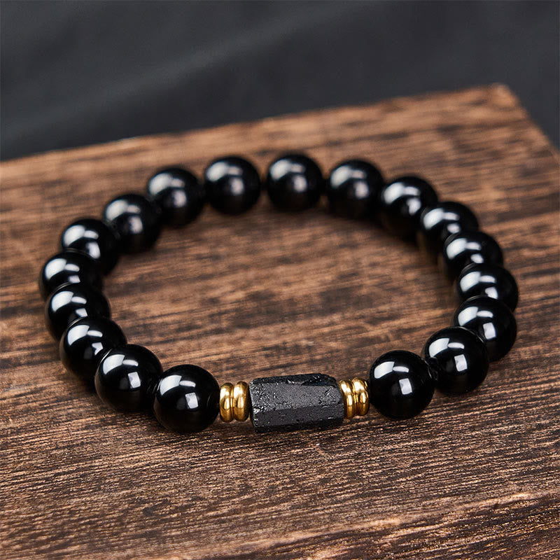 FREE Today: Protection and Transformation Black Obsidian Black Tourmaline Minimalist Round Bead Bracelet - image 15